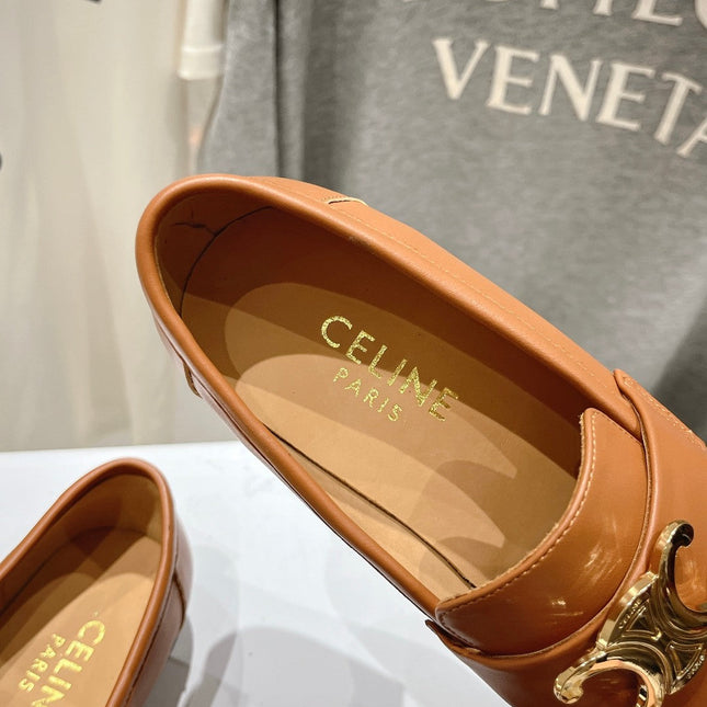 TRIOMPHE LOAFER IN BRONZE BROWN SMOOTH CALFSKIN GOLD HARDWARE