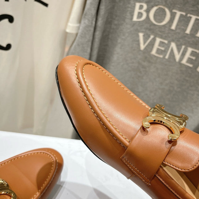 TRIOMPHE LOAFER IN BRONZE BROWN SMOOTH CALFSKIN GOLD HARDWARE