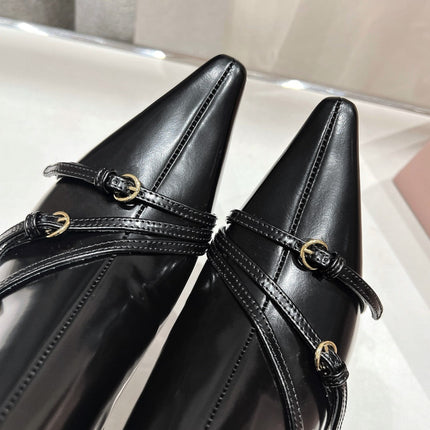 HIGH HEEL POINTED-TOE BOOTS IN BLACK SHINY LAMBSKIN