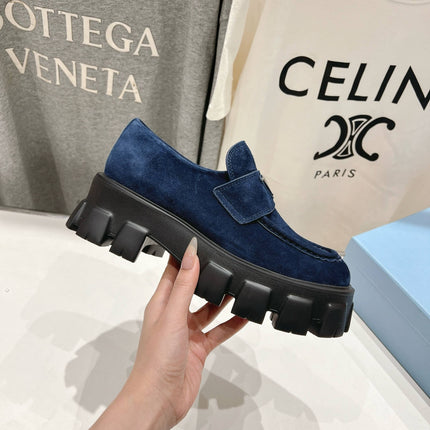 MONOLITH LOAFERS IN NAVY BLUE SUEDE