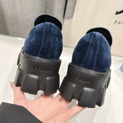 MONOLITH LOAFERS IN NAVY BLUE SUEDE