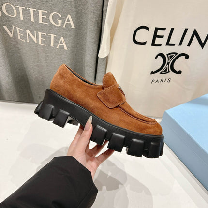 MONOLITH LOAFERS IN RED BROWN SUEDE