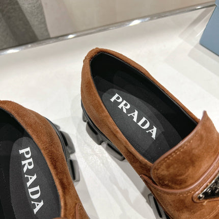 MONOLITH LOAFERS IN RED BROWN SUEDE