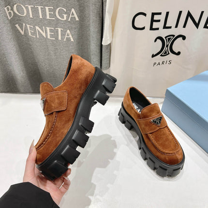 MONOLITH LOAFERS IN RED BROWN SUEDE