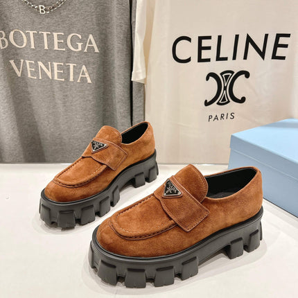 MONOLITH LOAFERS IN RED BROWN SUEDE