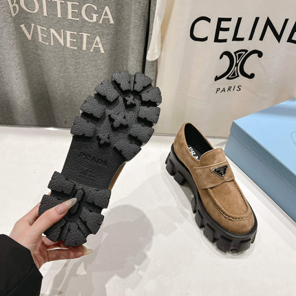 MONOLITH LOAFERS IN CAMEL BEIGE SUEDE