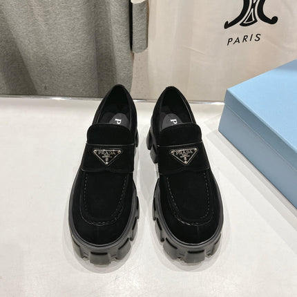 MONOLITH LOAFERS IN BLACK SUEDE