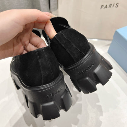 MONOLITH LOAFERS IN BLACK SUEDE