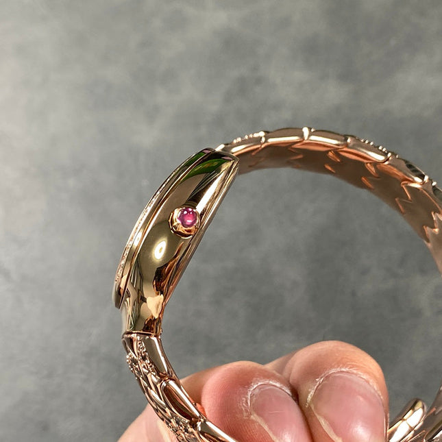 SERPENTI TUBOGAS QUARTZ ROSE GOLD GREEN DIAL