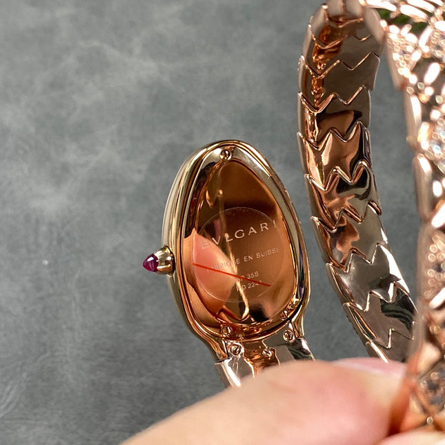 SERPENTI TUBOGAS QUARTZ ROSE GOLD GREEN DIAL