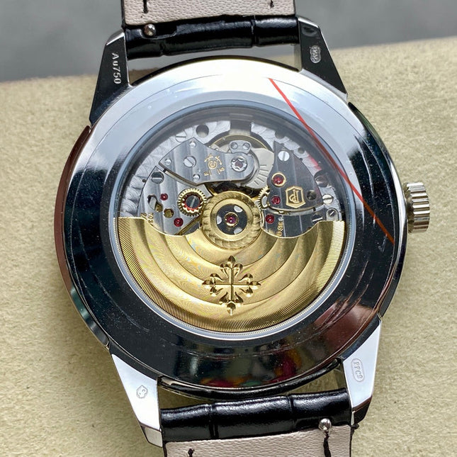 CALATRAVA WHITE GOLD CASE BLACK ALLIGATOR LEATHER STRAP