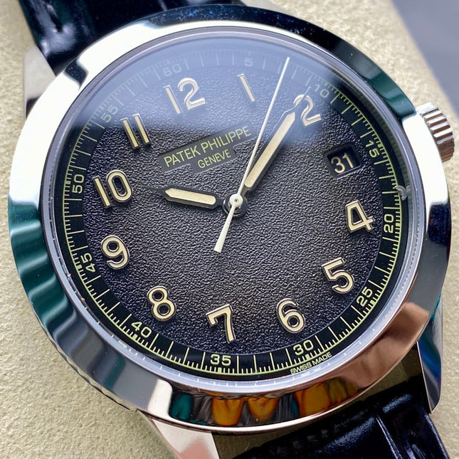 CALATRAVA WHITE GOLD CASE BLACK ALLIGATOR LEATHER STRAP