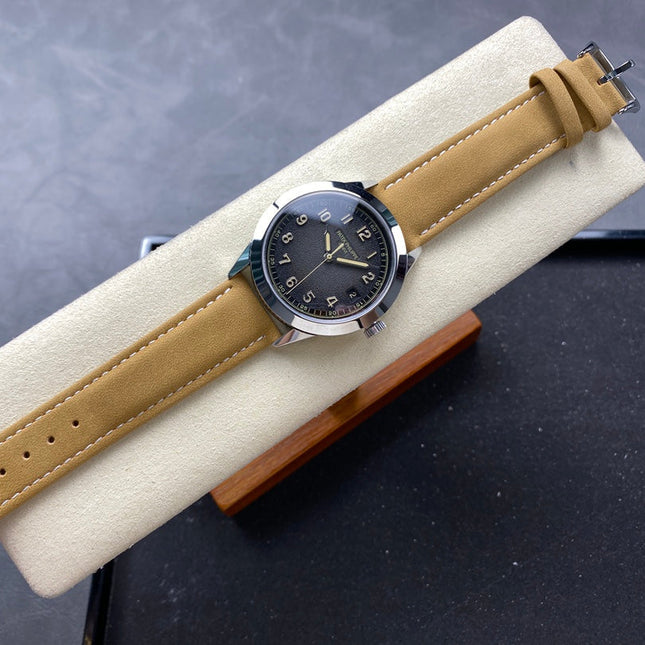 CALATRAVA WHITE GOLD CASE TERMITE BEIGE SUEDE STRAP