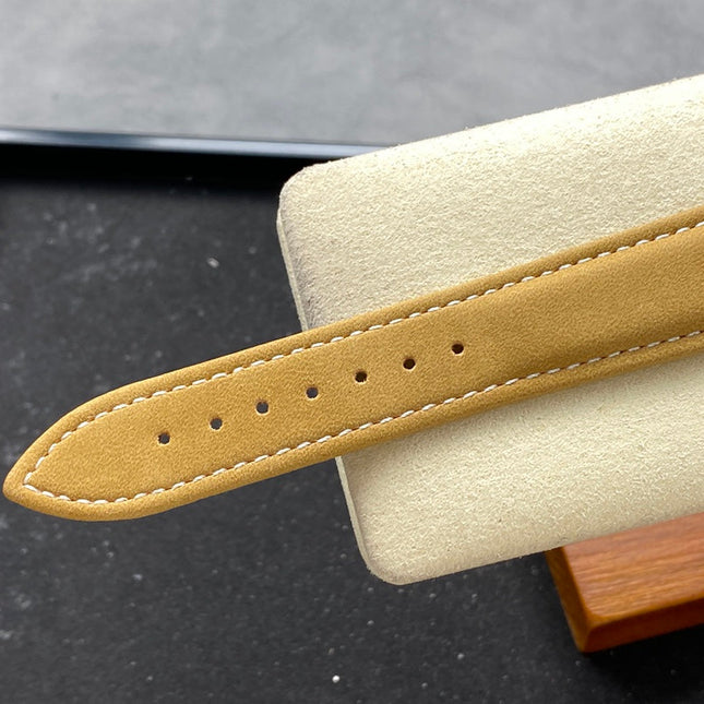 CALATRAVA WHITE GOLD CASE TERMITE BEIGE SUEDE STRAP
