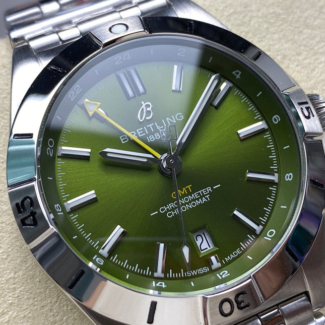 CHRONOMAT AUTOMATIC GMT 40 ALL STEEL OLIVE GREEN DIAL