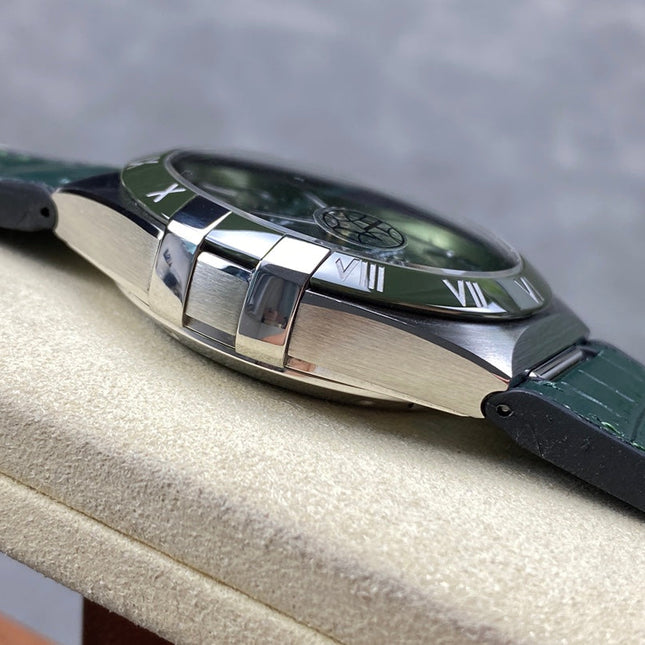 CONSTELLATION 41 MM SILVER CASE WITH GREEN FOREST DIAL AND LEATHER STRAP