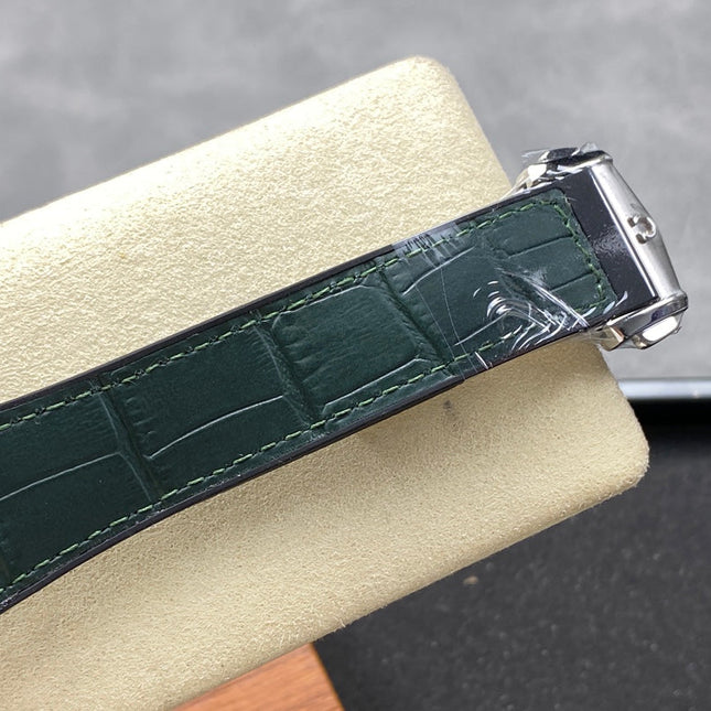 CONSTELLATION 41 MM SILVER CASE WITH GREEN FOREST DIAL AND LEATHER STRAP