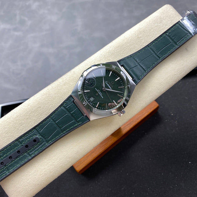 CONSTELLATION 41 MM SILVER CASE WITH GREEN FOREST DIAL AND LEATHER STRAP