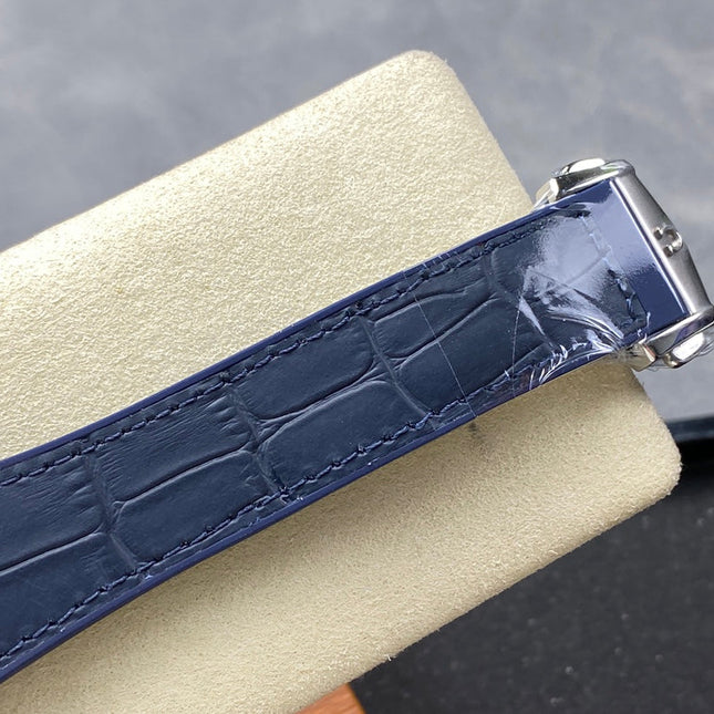 CONSTELLATION 41 MM STEEL CASE WITH NAVY DIAL AND LEATHER STRAP