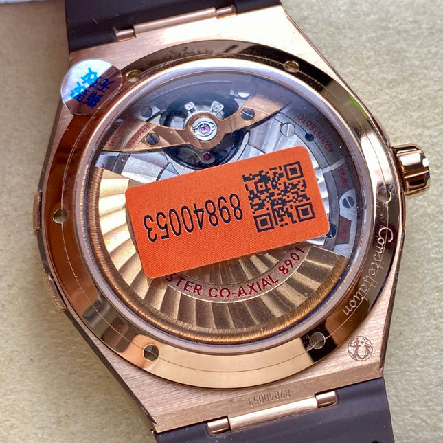 CONSTELLATION 39 MM WATCH YELLOW GOLD CASE WITH HICKORY BROWN LEATHER STRAP