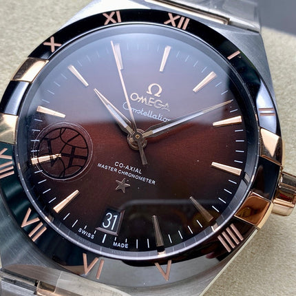 CONSTELLATION 41 MM WATCH SILVER MIX GOLD CASE WITH WINE RED DIAL