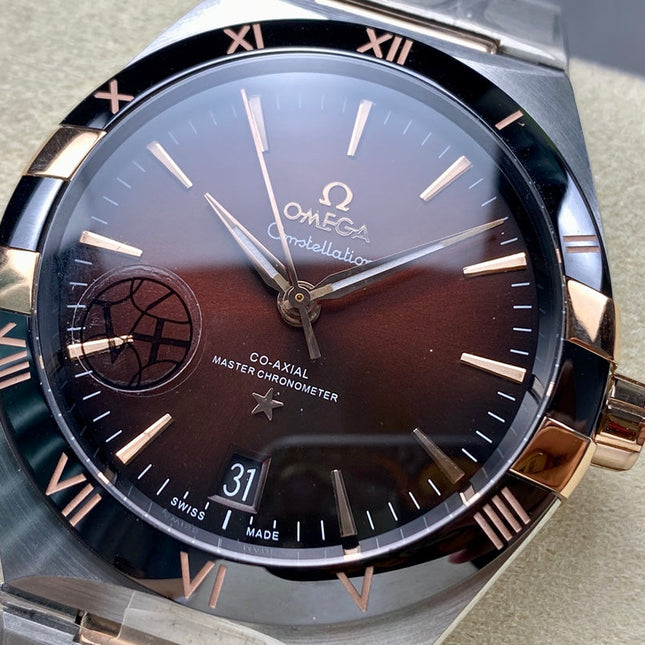 CONSTELLATION 41 MM WATCH SILVER MIX GOLD CASE WITH WINE RED DIAL