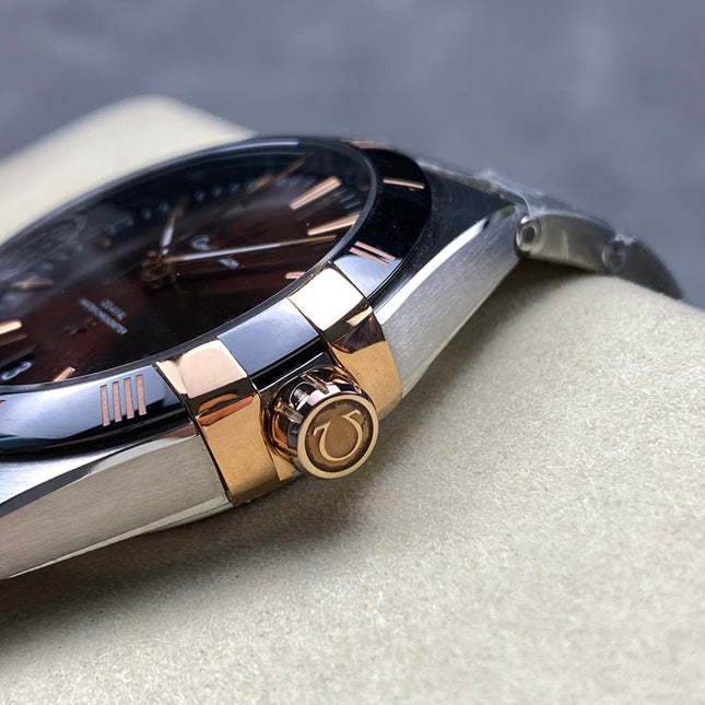 CONSTELLATION 41 MM WATCH SILVER MIX GOLD CASE WITH WINE RED DIAL