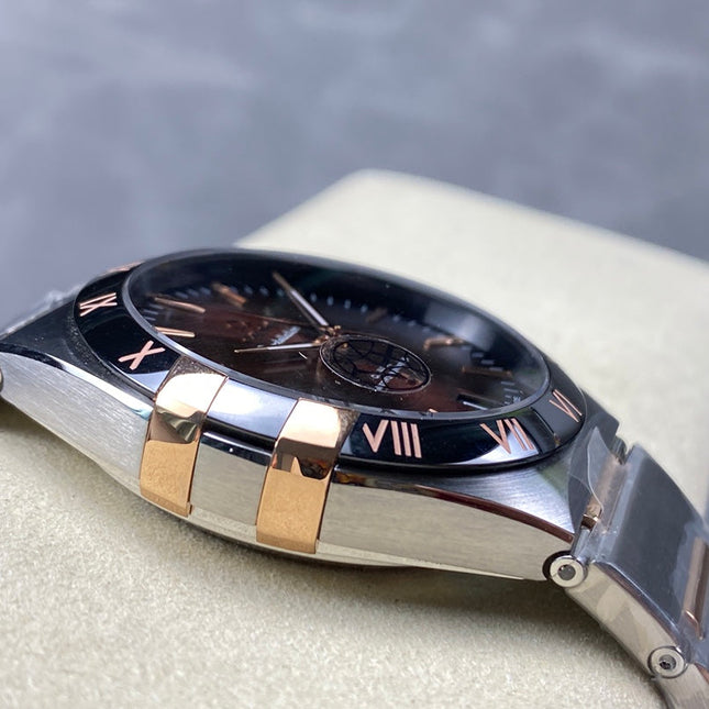CONSTELLATION 41 MM WATCH SILVER MIX GOLD CASE WITH WINE RED DIAL