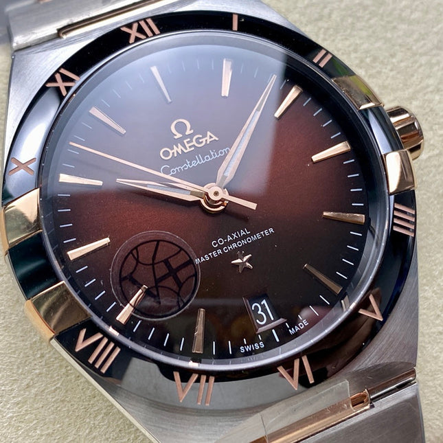 CONSTELLATION 41 MM WATCH SILVER MIX GOLD CASE WITH WINE RED DIAL