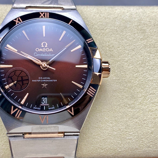 CONSTELLATION 41 MM WATCH SILVER MIX GOLD CASE WITH WINE RED DIAL