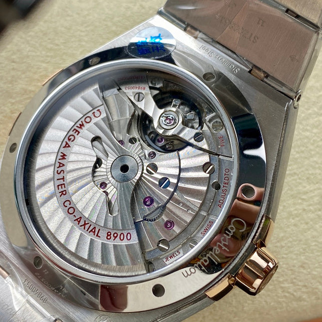 CONSTELLATION 41 MM WATCH SILVER MIX GOLD CASE WITH WINE RED DIAL