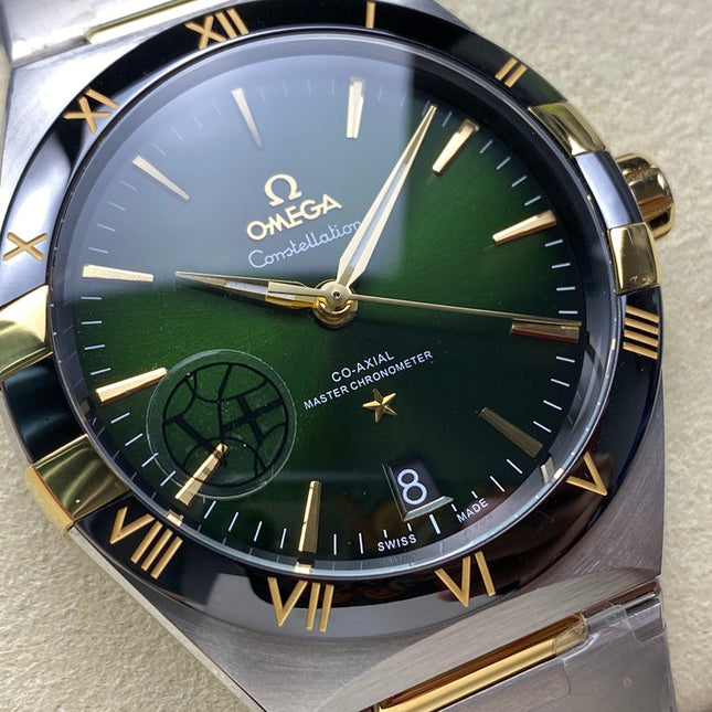 CONSTELLATION 41 MM WATCH SILVER MIX GOLD CASE WITH JUNGLE GREEN DIAL