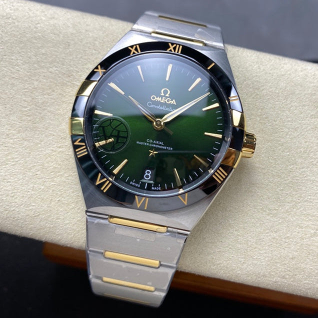 CONSTELLATION 41 MM WATCH SILVER MIX GOLD CASE WITH JUNGLE GREEN DIAL