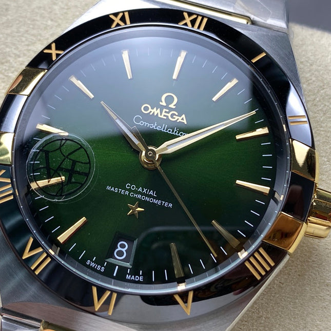 CONSTELLATION 41 MM WATCH SILVER MIX GOLD CASE WITH JUNGLE GREEN DIAL