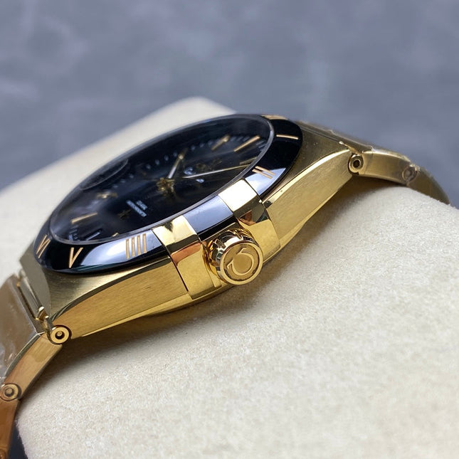 CONSTELLATION 39 MM WATCH GOLD CASE WITH BLACK DIAL