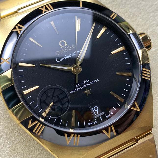 CONSTELLATION 39 MM WATCH GOLD CASE WITH BLACK DIAL