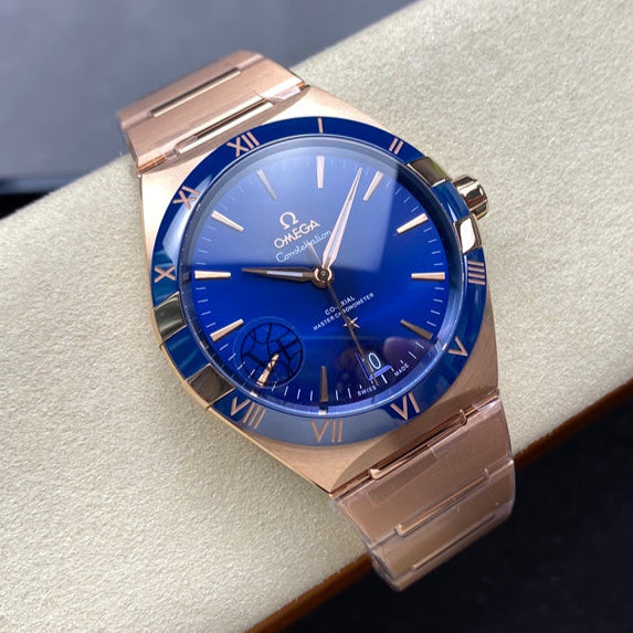 CONSTELLATION 39 MM WATCH ROSE GOLD CASE WITH NAVY BLUE DIAL