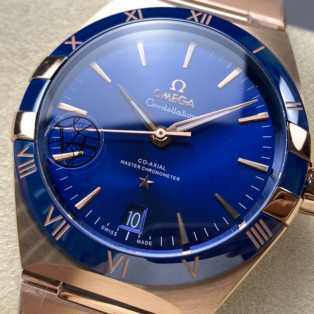CONSTELLATION 39 MM WATCH ROSE GOLD CASE WITH NAVY BLUE DIAL