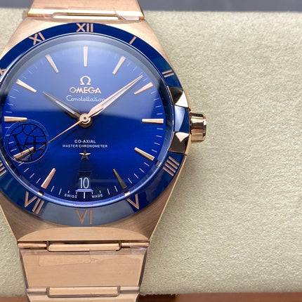 CONSTELLATION 39 MM WATCH ROSE GOLD CASE WITH NAVY BLUE DIAL