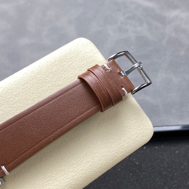 SPECIALITIES CK 859 WATCH SILVER CASE WITH CARAMEL BROWN LEATHER STRAP