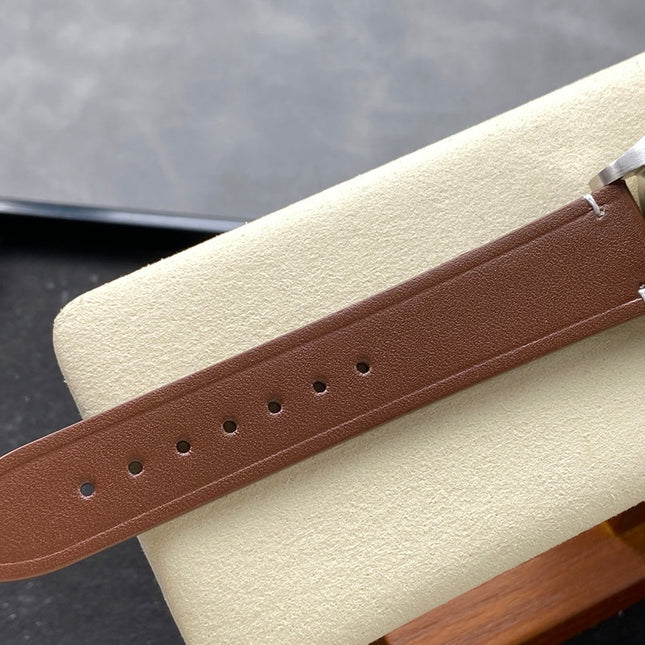 SPECIALITIES CK 859 WATCH SILVER CASE WITH CARAMEL BROWN LEATHER STRAP