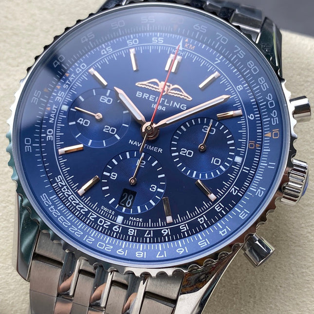 NAVITIMER B01 CHRONOGRAPH 43 ALL STEEL BLUE DIAL