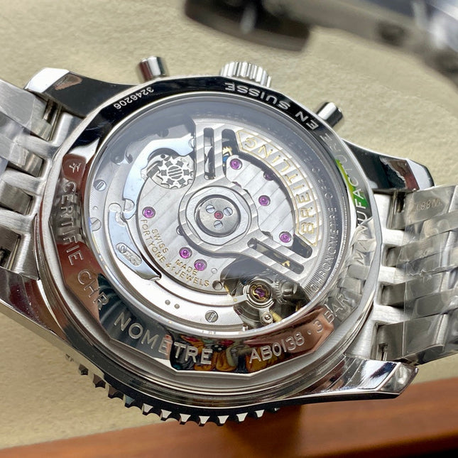 NAVITIMER B01 CHRONOGRAPH 43 ALL STEEL SILVER MIX BLACK DIAL