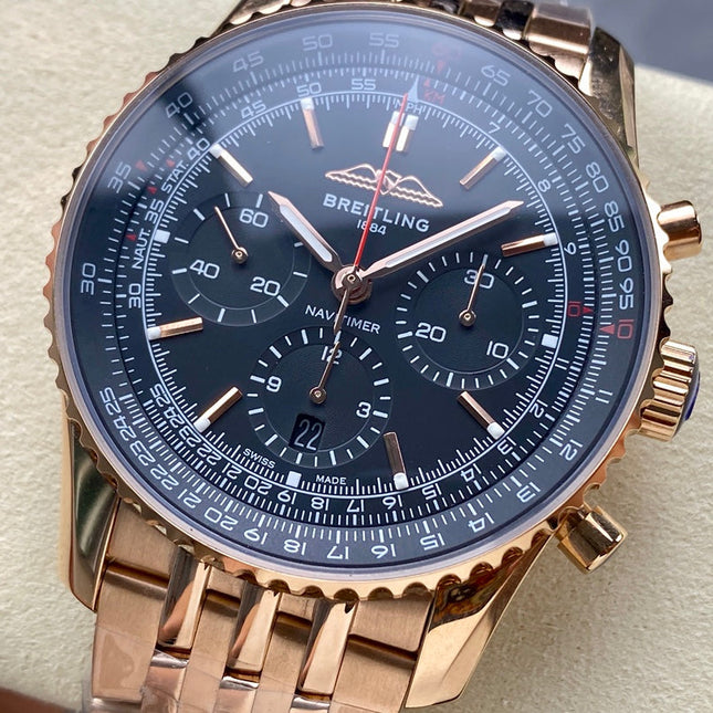 NAVITIMER B01 CHRONOGRAPH 43 ALL RED GOLD BLACK DIAL