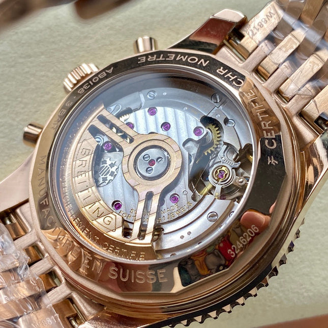 NAVITIMER B01 CHRONOGRAPH 43 ALL RED GOLD BLACK MIX SILVER WHITE DIAL