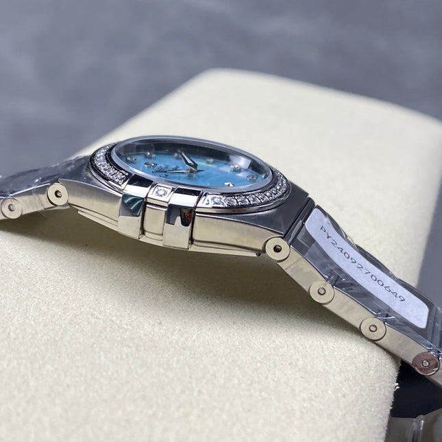 CONSTELLATION PETITE WATCH SILVER CASE AND SAPPHIRE BLUE DIAL WITH CRYSTAL