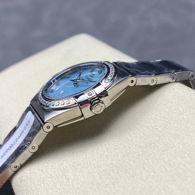 CONSTELLATION PETITE WATCH SILVER CASE AND SAPPHIRE BLUE DIAL WITH CRYSTAL