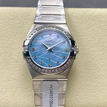 CONSTELLATION PETITE WATCH SILVER CASE AND SAPPHIRE BLUE DIAL WITH CRYSTAL