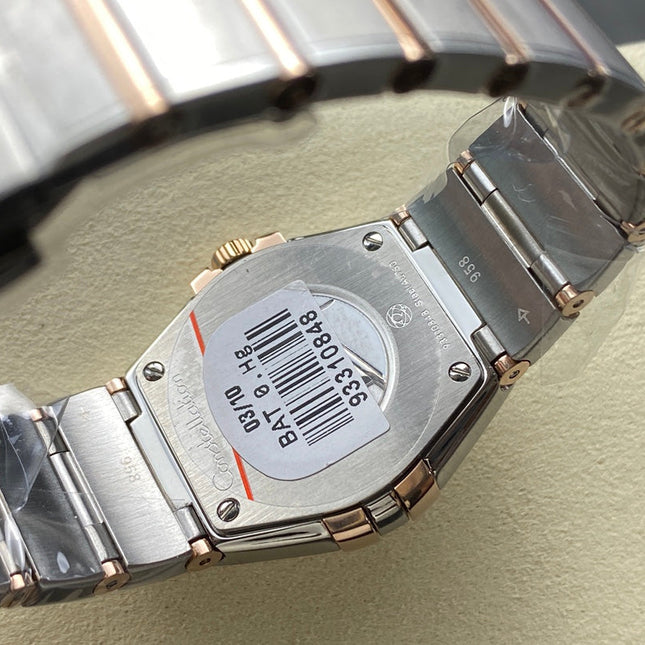 CONSTELLATION PETITE WATCH SILVER AND ROSE GOLD CASE WITH CRYSTALS