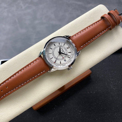 CALATRAVA STEEL CASE BROWN CALFSKIN STRAP
